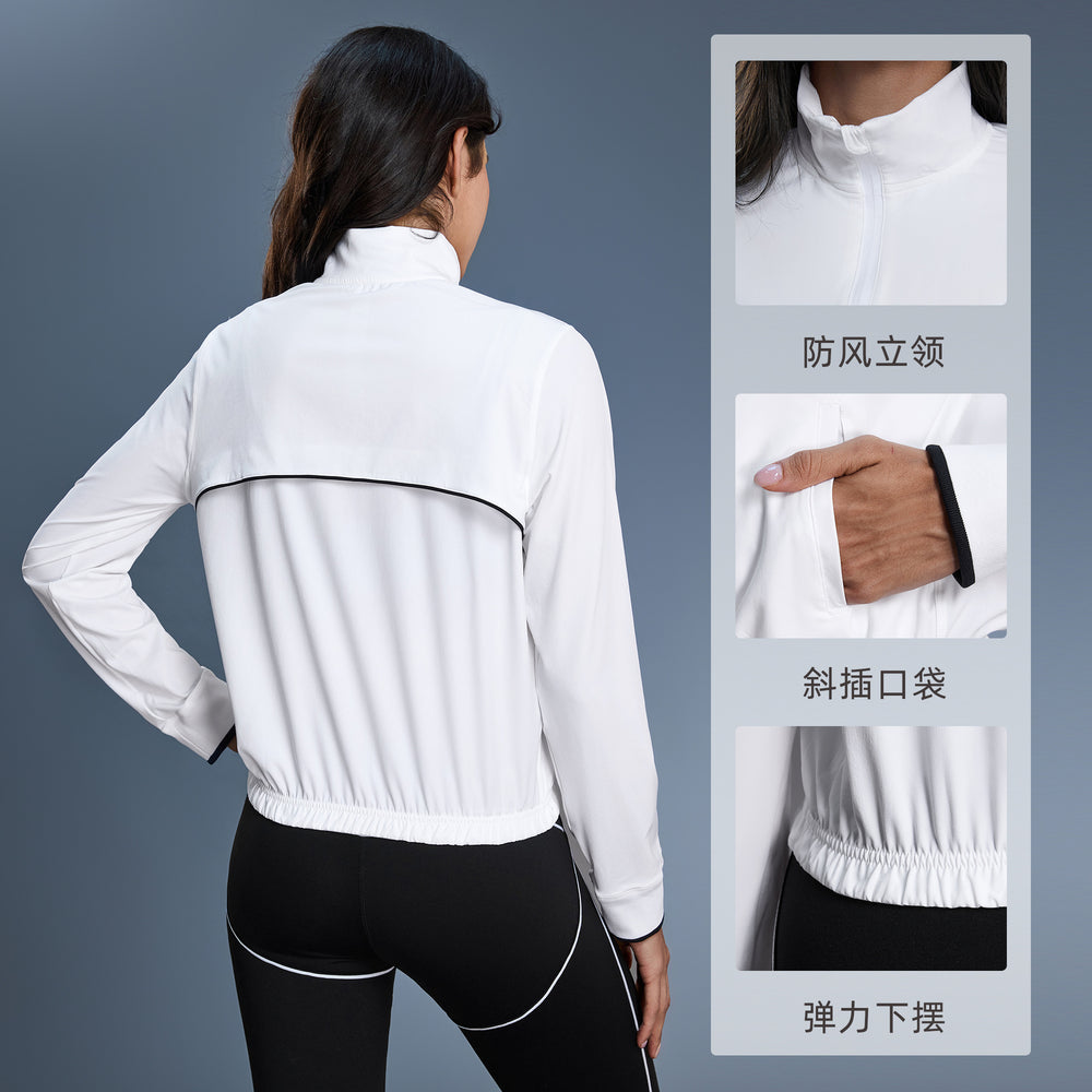 Women's outdoor stand collar sun protection jacket - spring/summer short style, fashionable, versatile, casual activewear, lightweight outerwear d25105