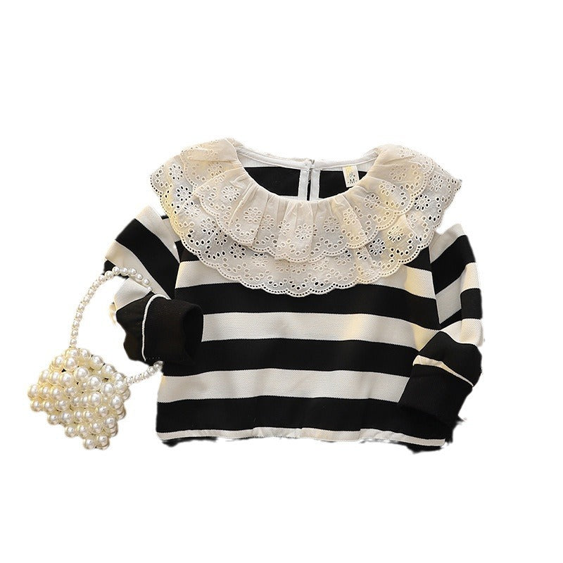 Girls' spring/autumn sweatshirt -  new stylish children's wear - korean style striped autumn top for baby girls and kids