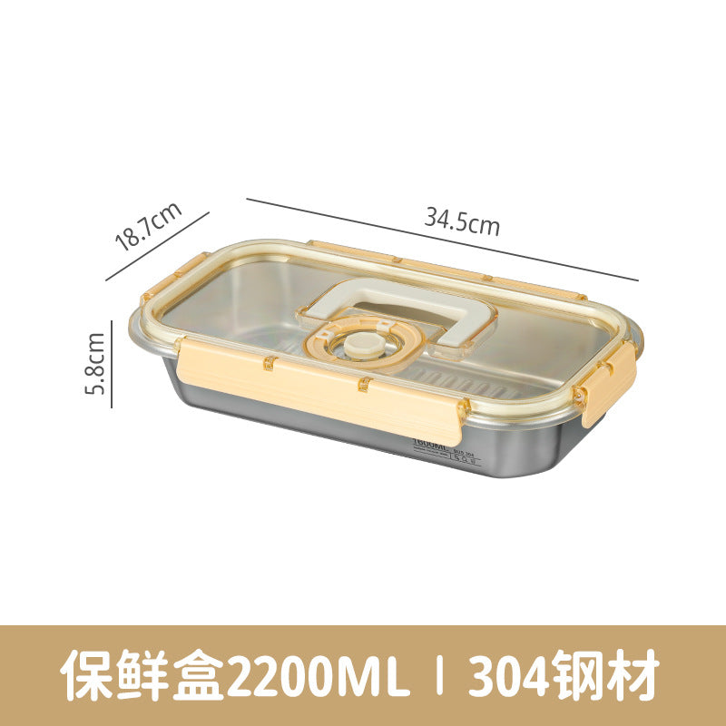 304 stainless steel fresh-keeping box, special sealed box for food-grade refrigerators, lunch box can be heated in microwave oven, bento box
