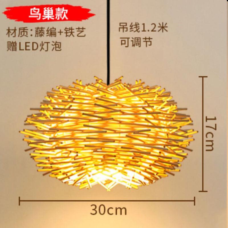 Japanese chandelier restaurant light tatami light new Chinese bamboo lamp zen light tea room light Chinese style bamboo art lighting
