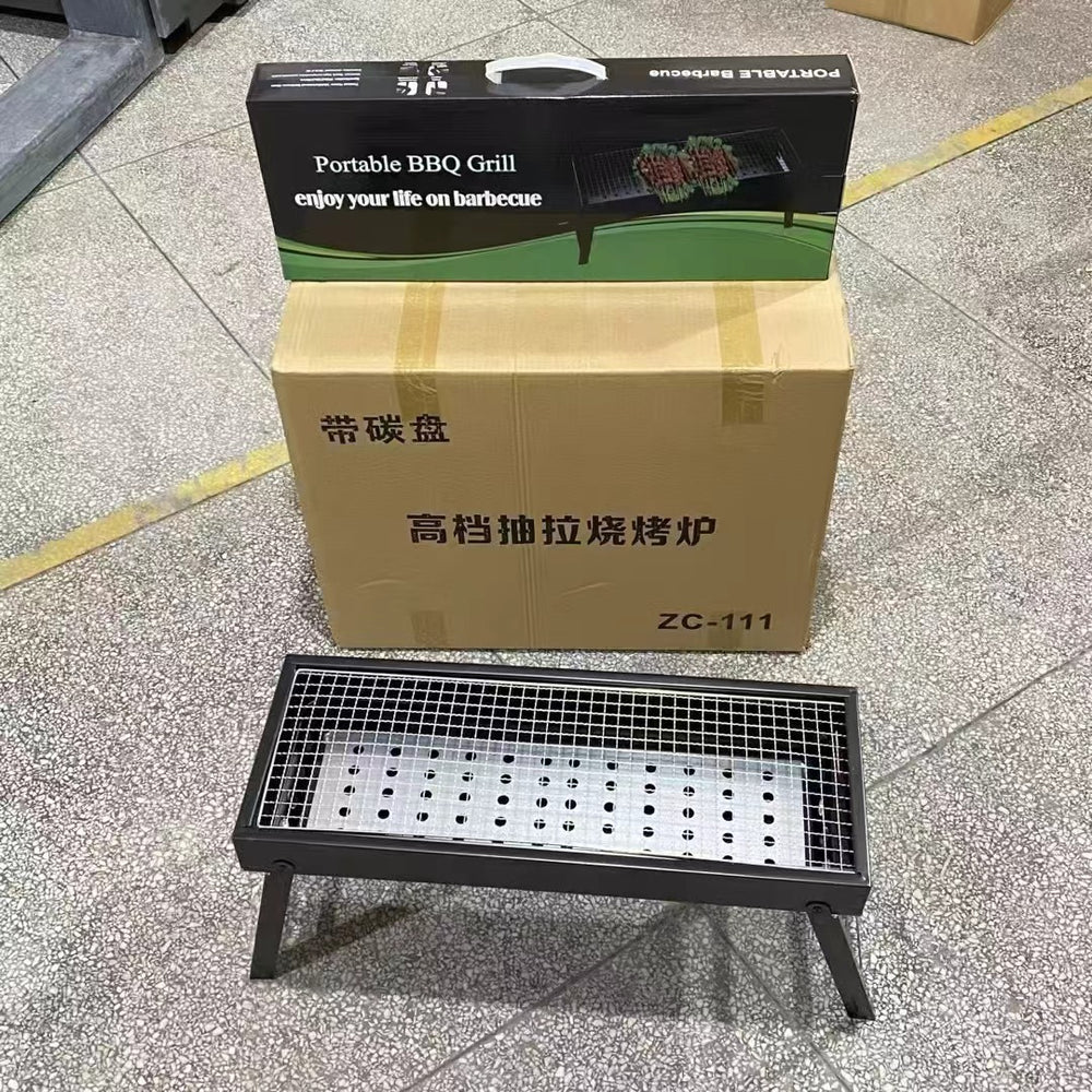 bbq grill, portable folding outdoor camping bbq, multifunctional charcoal grill for home use