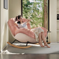 Small pink eggshell rocking chair recliner balcony for home living room single sofa chair casual lazy sofa for sleeping