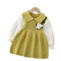 Girls' knitted sweater dress -  lunar new year edition - sweet handmade knit dress for baby girls