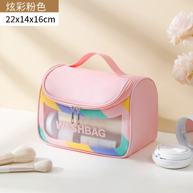pvc  colorful dopamine portable cosmetic bag gift storage high value large capacity waterproof toilet bag