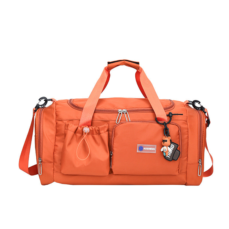 Oxford cloth sports multi-pocket fitness bag, light portable short-distance travel bag can be put on a tie rod duffel bag.