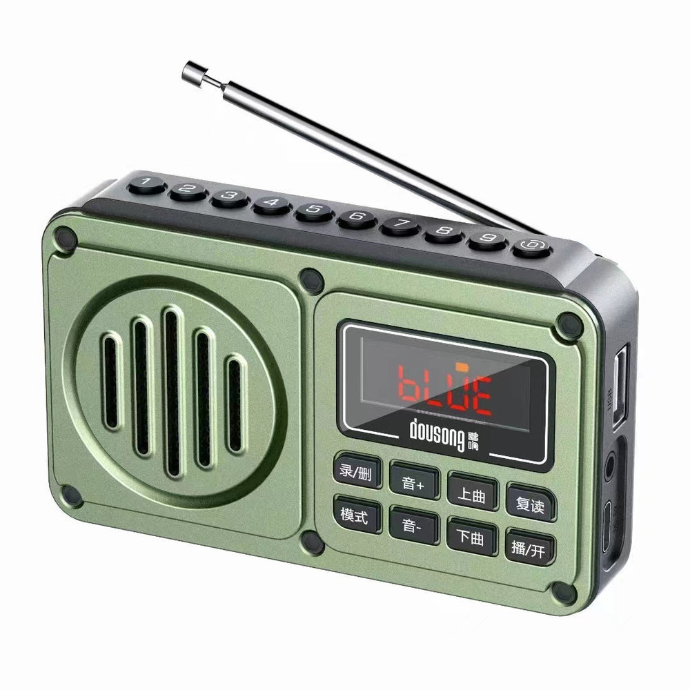 Dx-d87 bluetooth radio mp3 player for seniors - record, delete, card slot, portable music speaker
