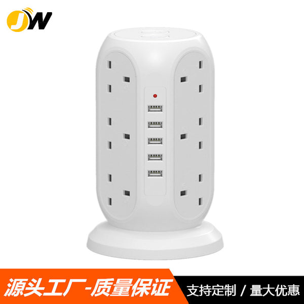 Customized British standard intelligent vertical socket,  special for porous USB multi-function power strip creative tower socket