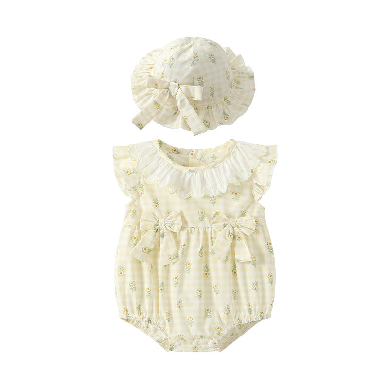 Baby summer romper: adorable, cute, and stylish - sweet princess style, lightweight crawling suit for infants and toddlers