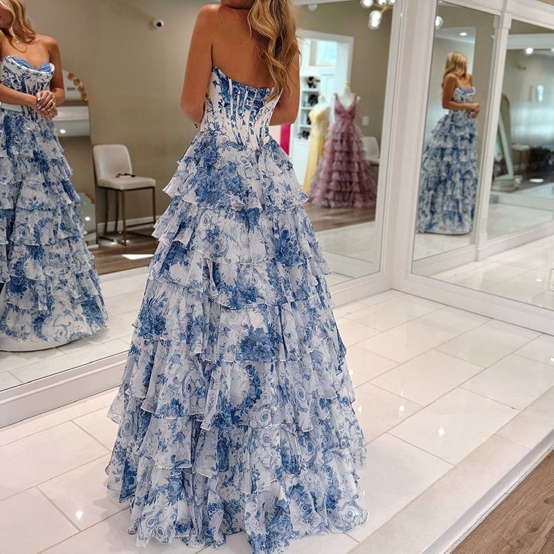 fashiontube topsexylong evening dress women's slim-fit classyelegance party prom dress summer