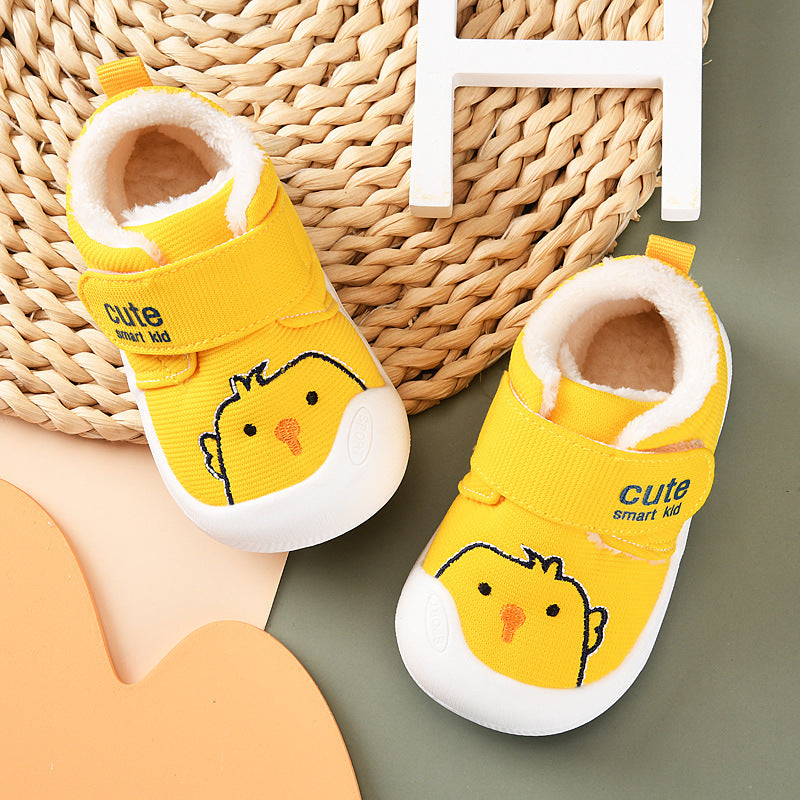 Baby walking shoes for girls, winter infant cotton shoes, toddler soft-soled shoes for 0-1-2 years old, autumn and winter shoes for boys