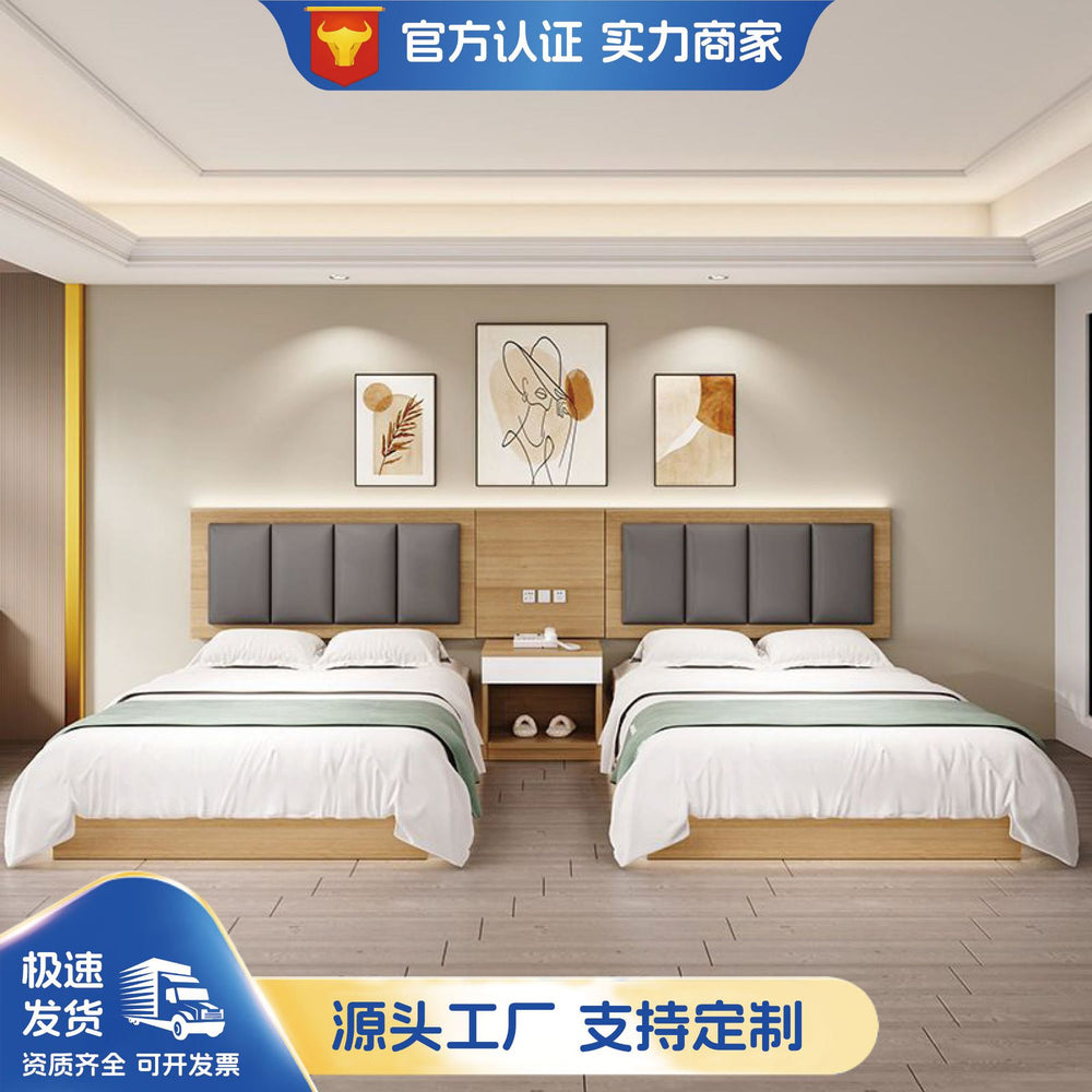 Hotel furniture: standard room beds - complete set for b&bs, apartments, guest rooms, and budget hotels - double beds