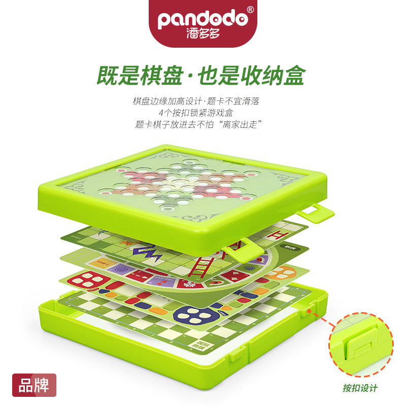 10-in-1 multifunctional game set: portable ludo, gomoku, chinese chess, checkers - perfect gift for elementary school students and kids