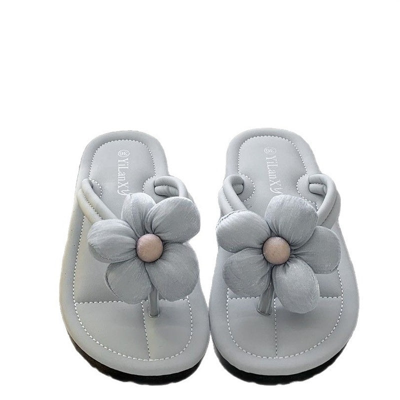 2025 summer new floral flip-flops women's outdoor thick-soled fashionable versatile home slippers beach sandals