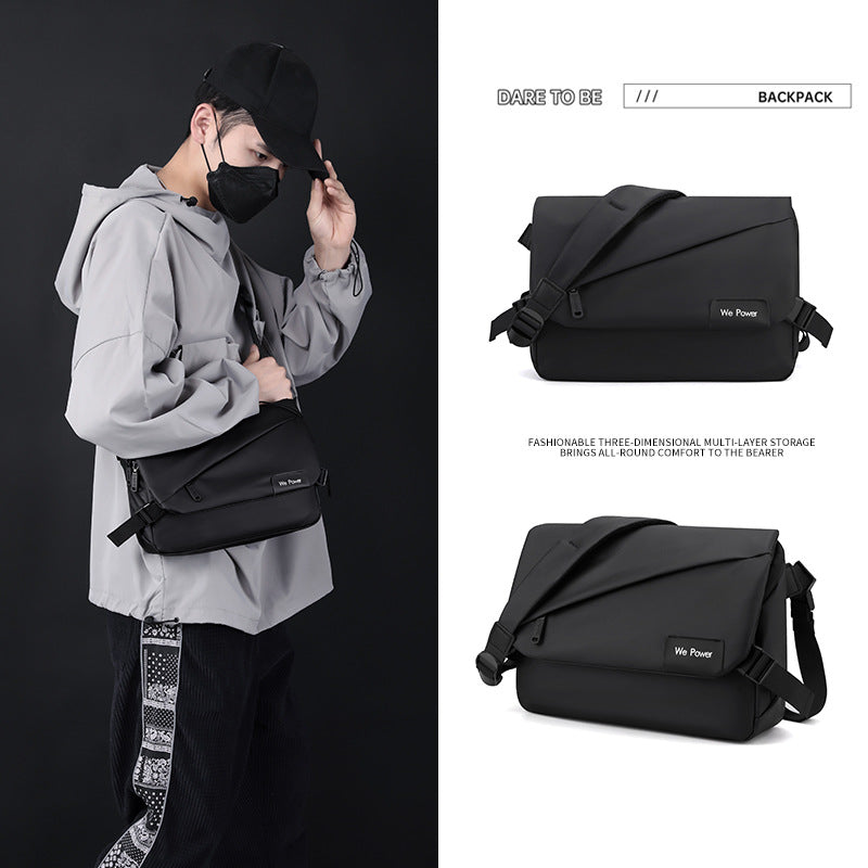 New men's simple messenger bag fashionable shoulder men's bag large capacity anti-splashing messenger bag business briefcase