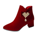 Winter wedding shoes for women 2023new arrival xiuhe wedding dress two-wear thick heel wedding shoes bridal shoes high heels not tiring feet