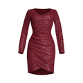 african plus size women's clothing: sexy v-neck bodycon mini dress with sequins - perfect for , , and european & american markets