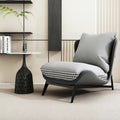 Light grey + houndstooth cushion / dark grey leatherette (microfiber leather) single chair