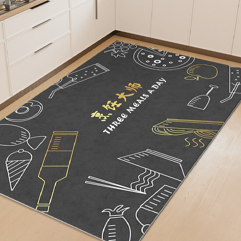 Kitchen floor mat non-slip oil-proof wipeable no-wash carpet foot pad waterproof pvc wipeable stain-resistant whole floor for home