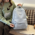 Japanese style small fresh plaid school bag for female junior high school students soft girl backpack for women cute jk backpack for women