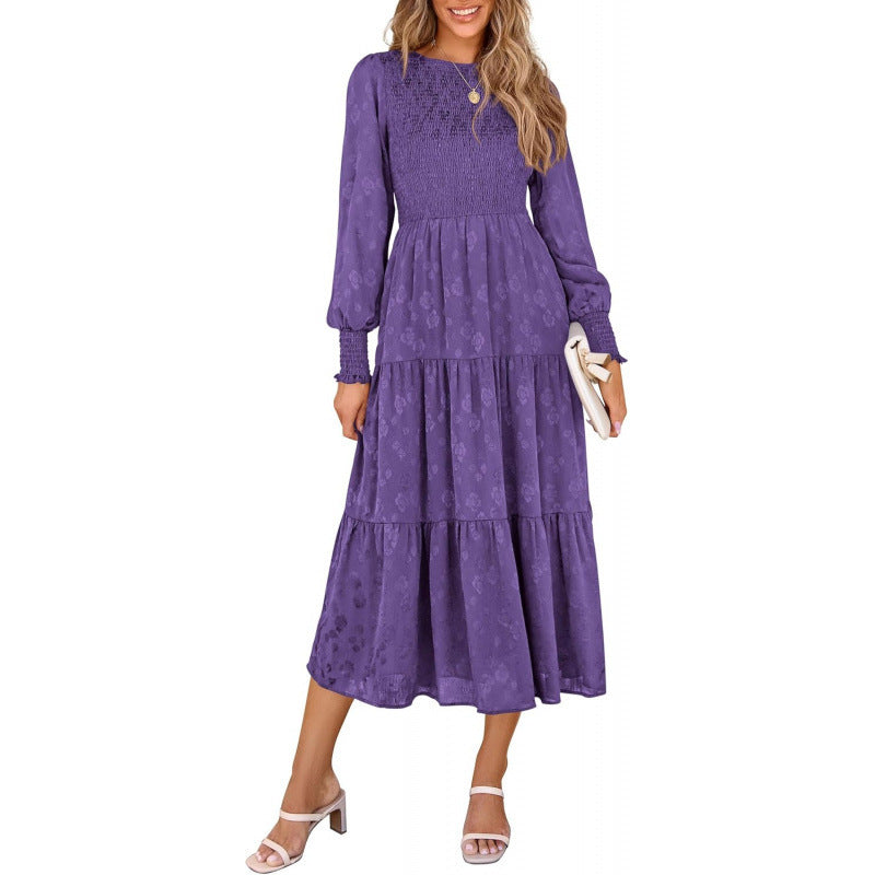 Amazon fashion elegant floral long sleeve dress women's  spring new arrival - graceful and flowy