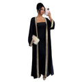Amazon cross-border fashion: gold-trimmed cardigan + bandeau dress elegant formal set
