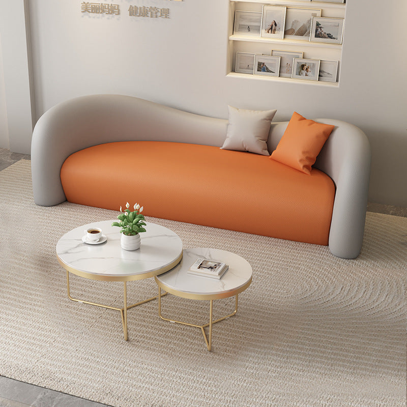 Cream nordic light luxury modern casual sofa designer creative special shaped shop straight row casual fabric sofa