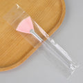 Transparent rod pink bristle fan brush (opp single individually packaged)