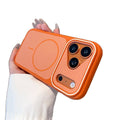 color frame large window suitable for iphone17pro mobile phone case apple 15 skin-like frosted magnetic holder