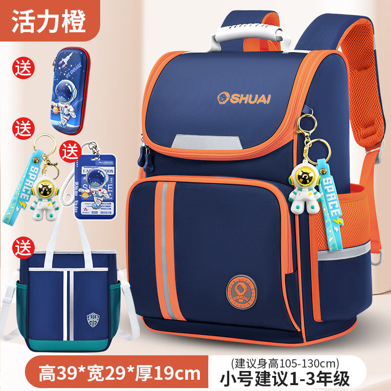 2026 new children's backpack for boys and girls, grades 1-6: large capacity, lightweight, and spine-protecting design