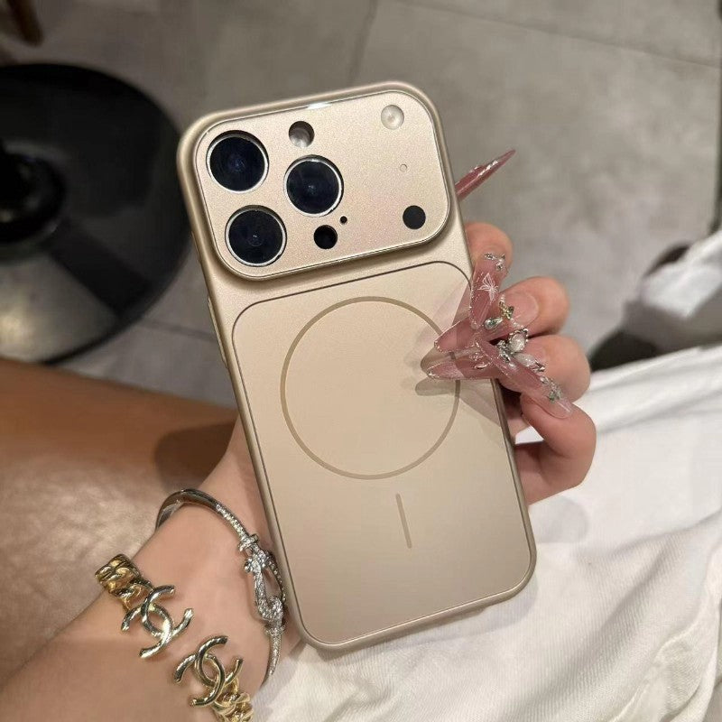 Suitable for apple 17promax mobile phone case that instantly turns into 17 large window lens film frosted magnetic iphone11 sheath