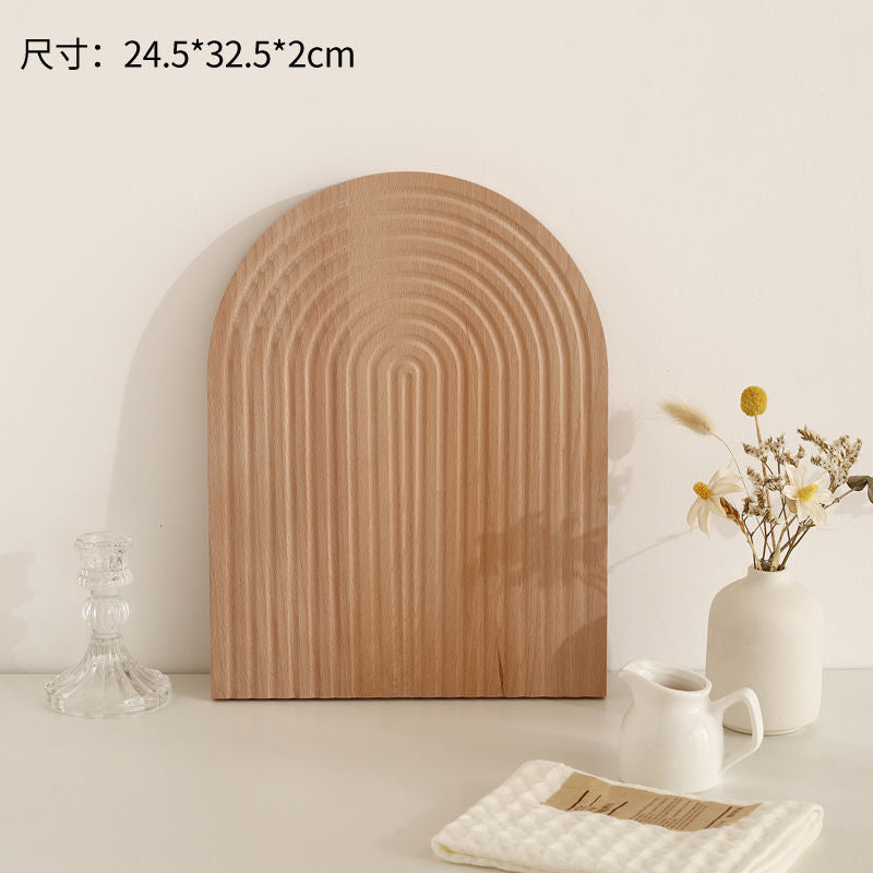 Nordic irregular plate dinner plate western food plating simple solid wood tray ornament for home korean style ins style