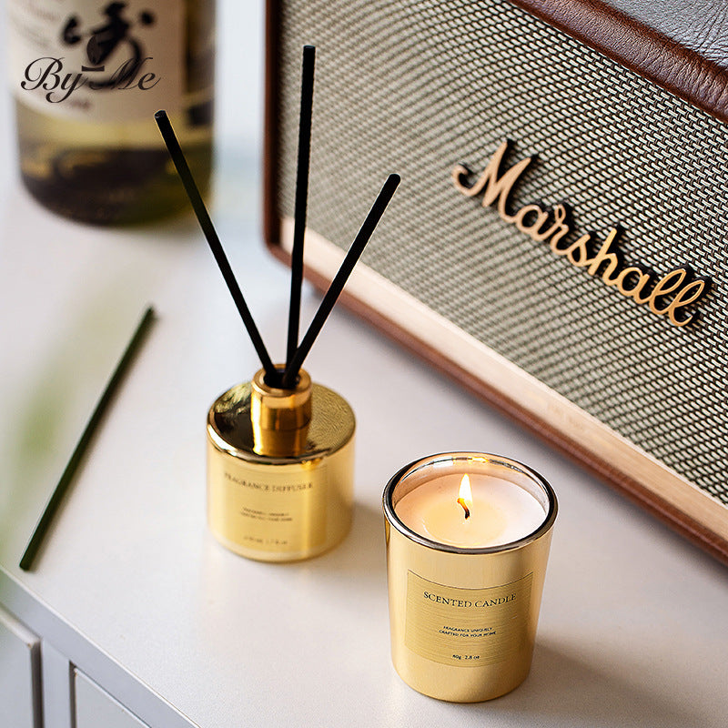 BYME electroplated two-color fragrance aromatherapy gift box aromatherapy candle set wedding birthday gift Christmas gift