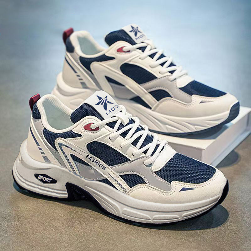 Men's athletic shoes - 2026 new summer collection - breathable mesh sneakers for men - thick-soled running shoes - dad shoes for students
