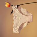 lingerie factory: low-rise, sexy women's panties featuring bow accents, lace detailing, and a breathable, criss-cross design. women's briefs