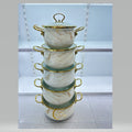 Export cross-mirror factory direct sales enamel high-end five-piece pot set boutique soup pot enamel pot double-ear soup pot
