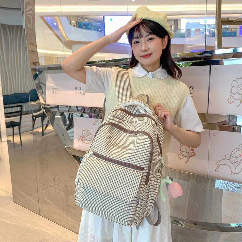 The upper body of the schoolbag is so comfortable. k-style cute style backpack comes with free pendant. large capacity for girls. wholesale. easiest for match