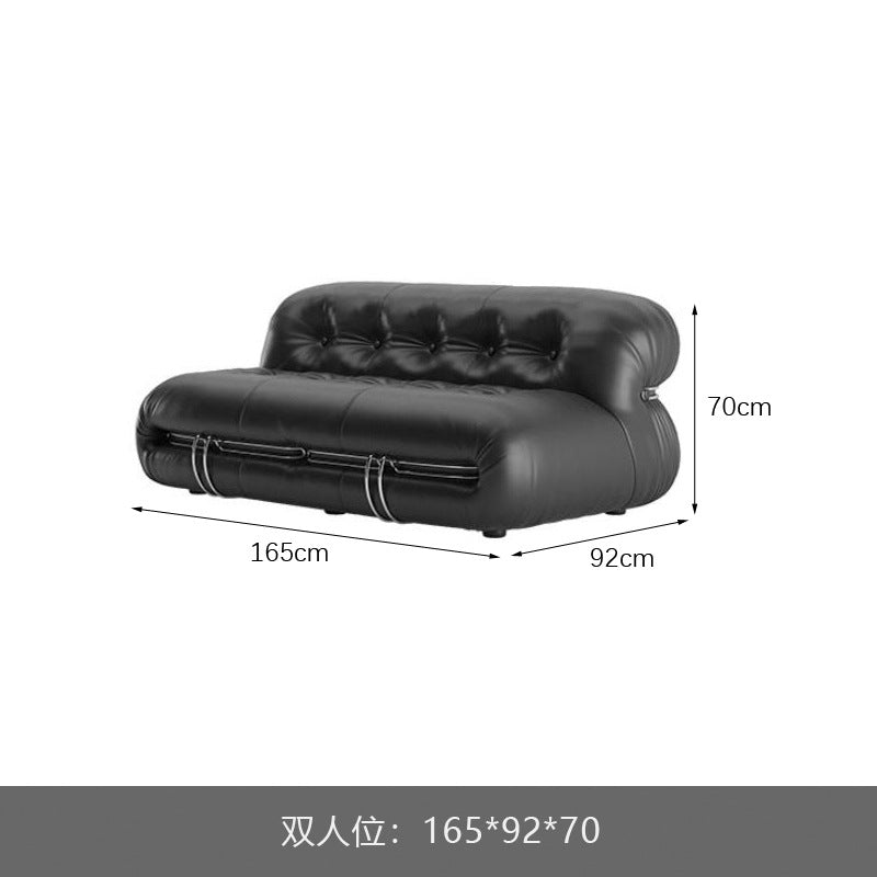 Italian medieval style soriana big steel teeth leather sofa designer style living room retro popular hippo sofa