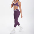New arrival cross-border brushed contrast color tight breathable cross wide-leg yoga suit sports running fitness two-piece set