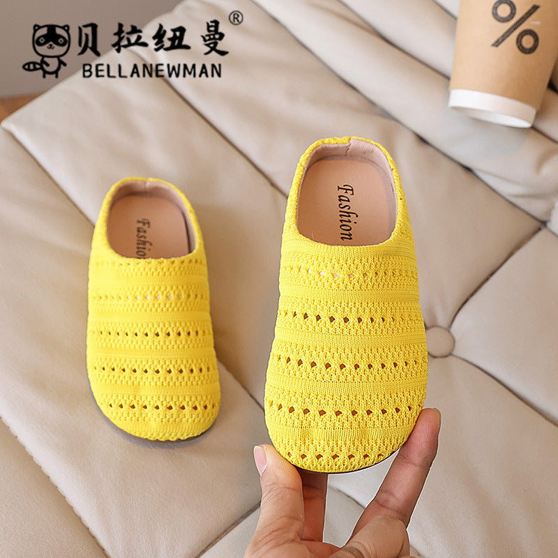 Woven open-toe slides -  summer new arrivals - beach sandals for girls - easy slip-on mules