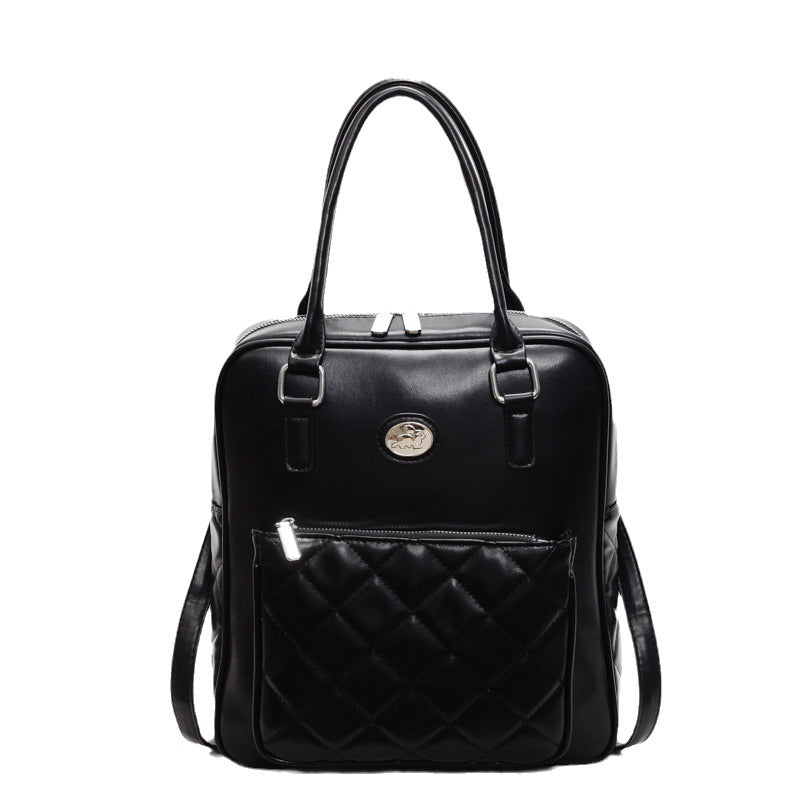 Cross-border direct sales casual backpack 2025 new fashion Korean version pu student bag portable shoulder messenger bag