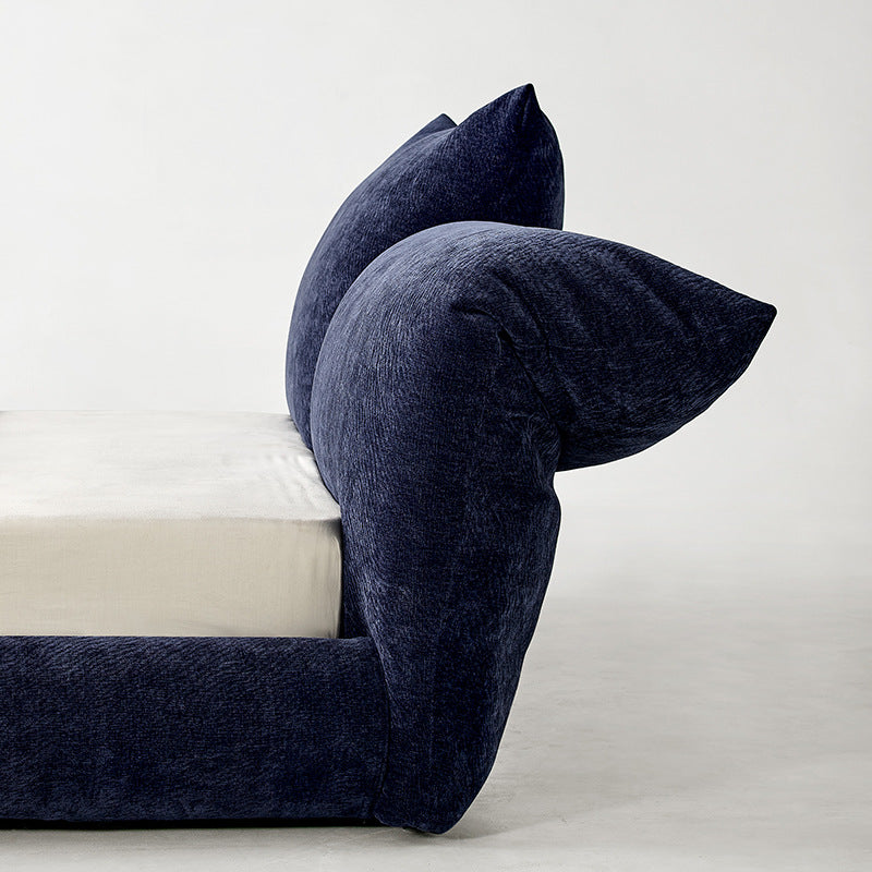 Foshan furniture factory custom italian petal fabric bed modern minimalist designer master bedroom double bed