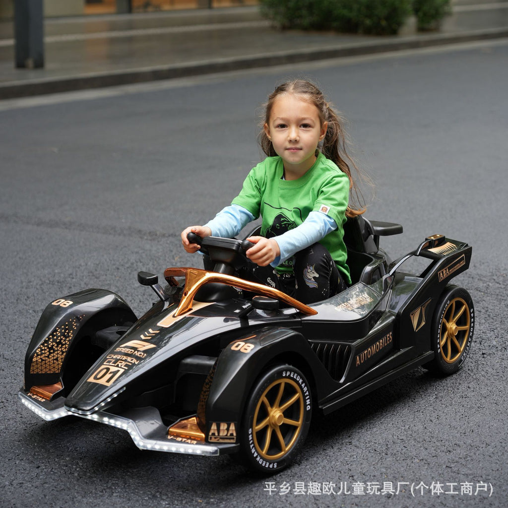 New children's electric kart four-wheel with remote control drift car, boys and girls, babies and children can sit in a toy car