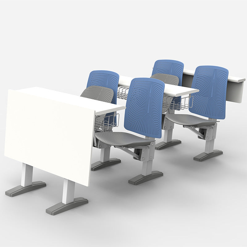 Customized conference hall tables and chairs Large student classroom row chairs with writing boards Ladder desks and chairs School ladder chairs