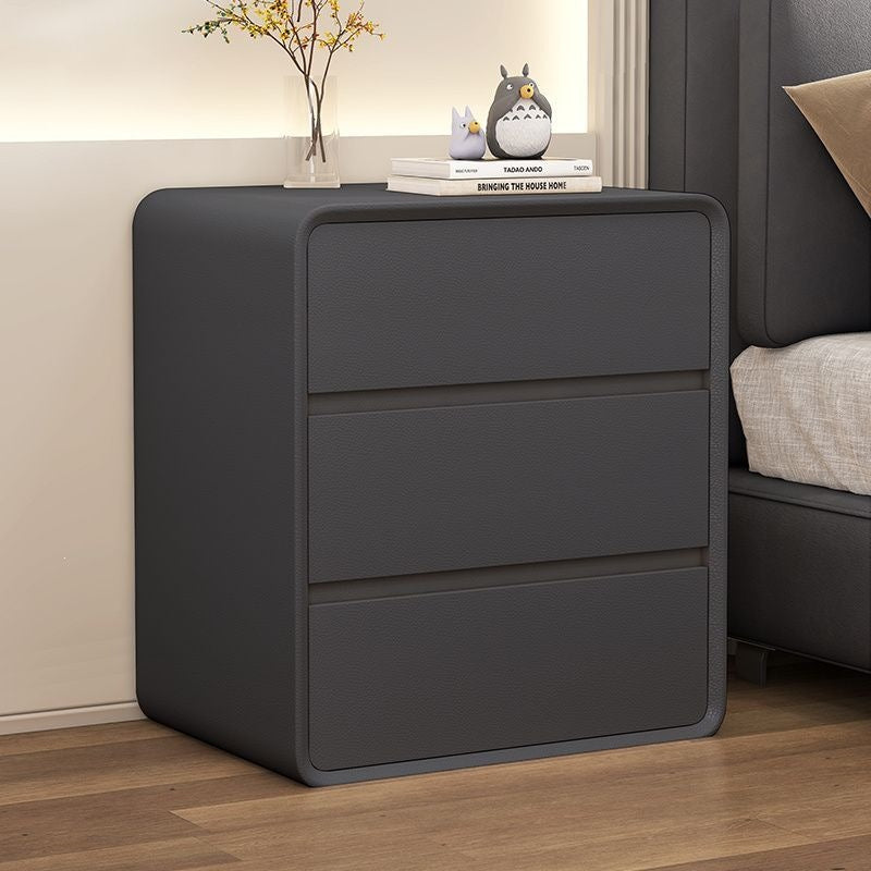 Minimalist modern bedside table, cream style,  new arrival, ultra-slim, three-tier, light luxury bedroom storage nightstand for home use