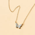 Butterfly necklace wholesale european and american cross-border new style full diamond jewelry simple fashionable versatile pendant women's niche clavicle chain