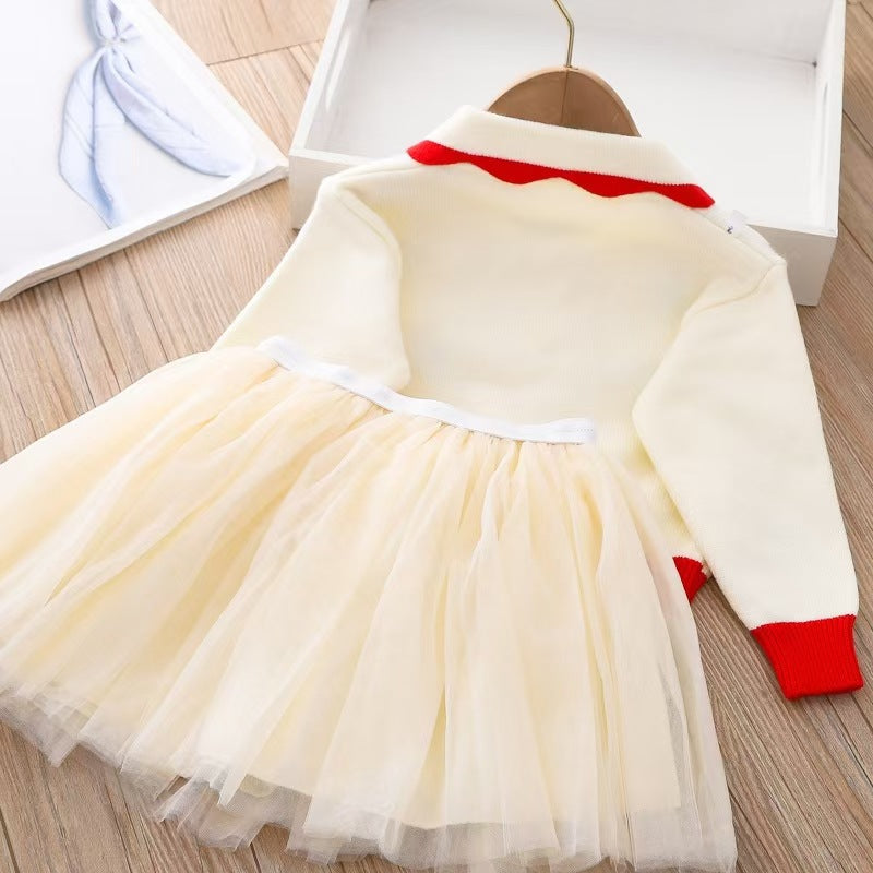 Kids' fall/winter sweater dress set - new korean style knitted sweater top and skirt two-piece outfit for toddlers and young children