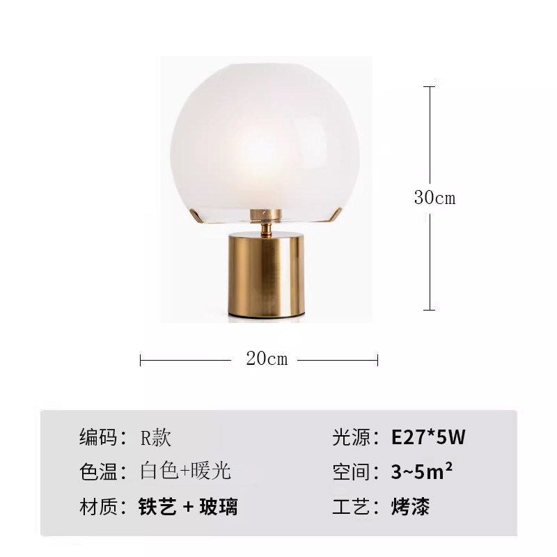Modern minimalist glass table lamp - bedroom bedside lamp - designer high-end nordic style - living room, study, decorative home & hotel lighting