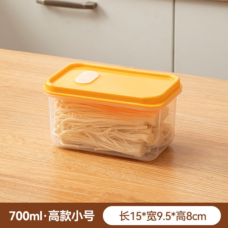 Kitchen, refrigerator, fresh-keeping storage box, sealed food preparation, transparent fresh-keeping box, food grade grid plastic freezer