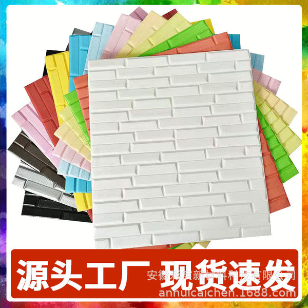 Wallpaper self-adhesive bedroom warm 3d three-dimensional wall sticker wallpaper background wall foam brick decoration waterproof and moisture-proof sticker