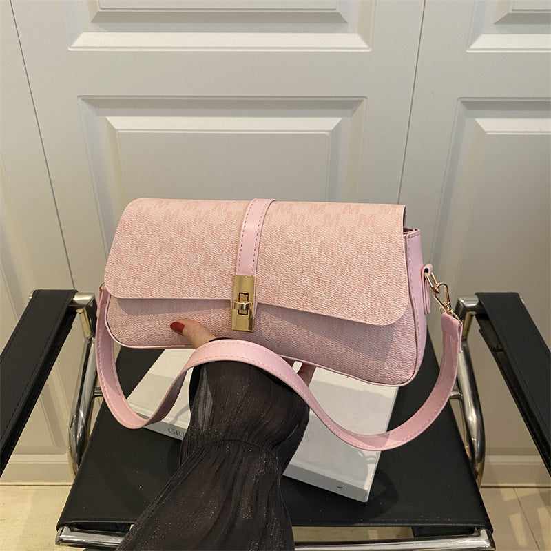 Retro fashion texture small bag women's 2025 summer new solid color versatile shoulder bag commuter underarm bag small square bag